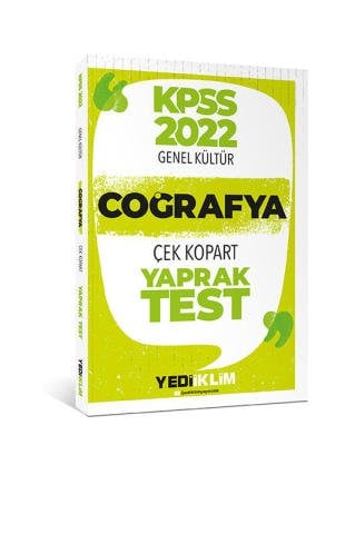 Yediiklim Yayınları 2022 KPSS Lisans Genel Kültür Coğrafya Çek Kopart Yaprak Test