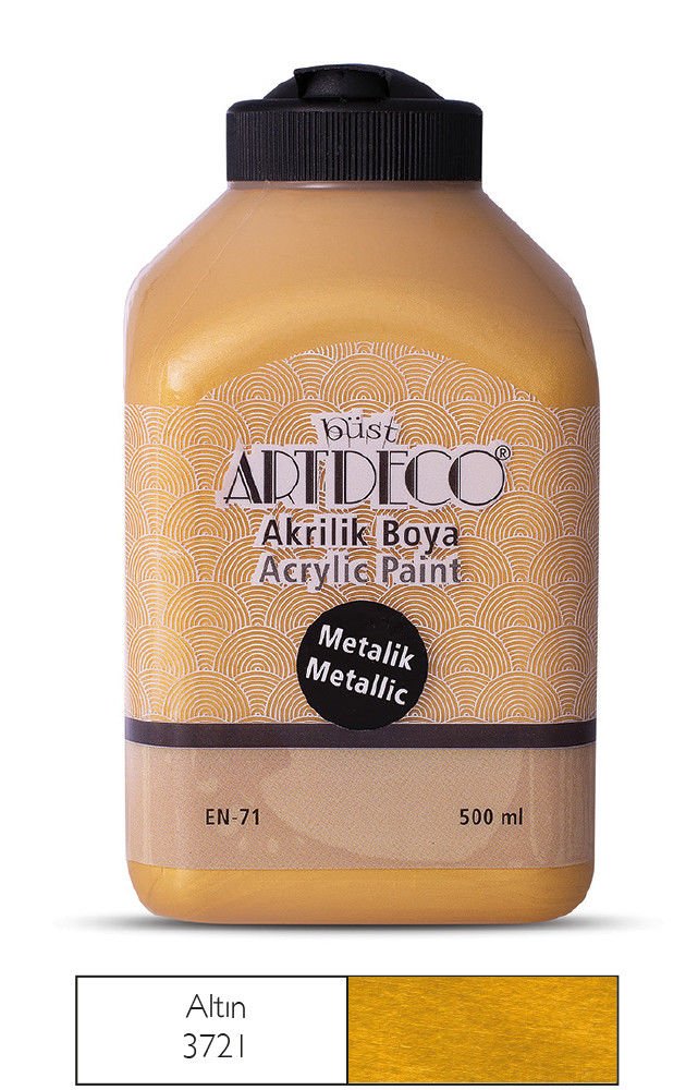Artdeco Metalik Akrilik Boya 500ml Altın 3721