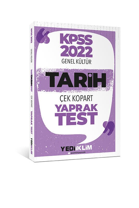 Yediiklim Yayınları 2022 KPSS Lisans Genel Kültür Tarih Çek Kopart Yaprak Test