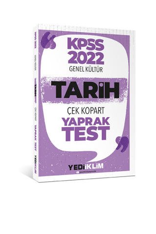 Yediiklim Yayınları 2022 KPSS Lisans Genel Kültür Tarih Çek Kopart Yaprak Test