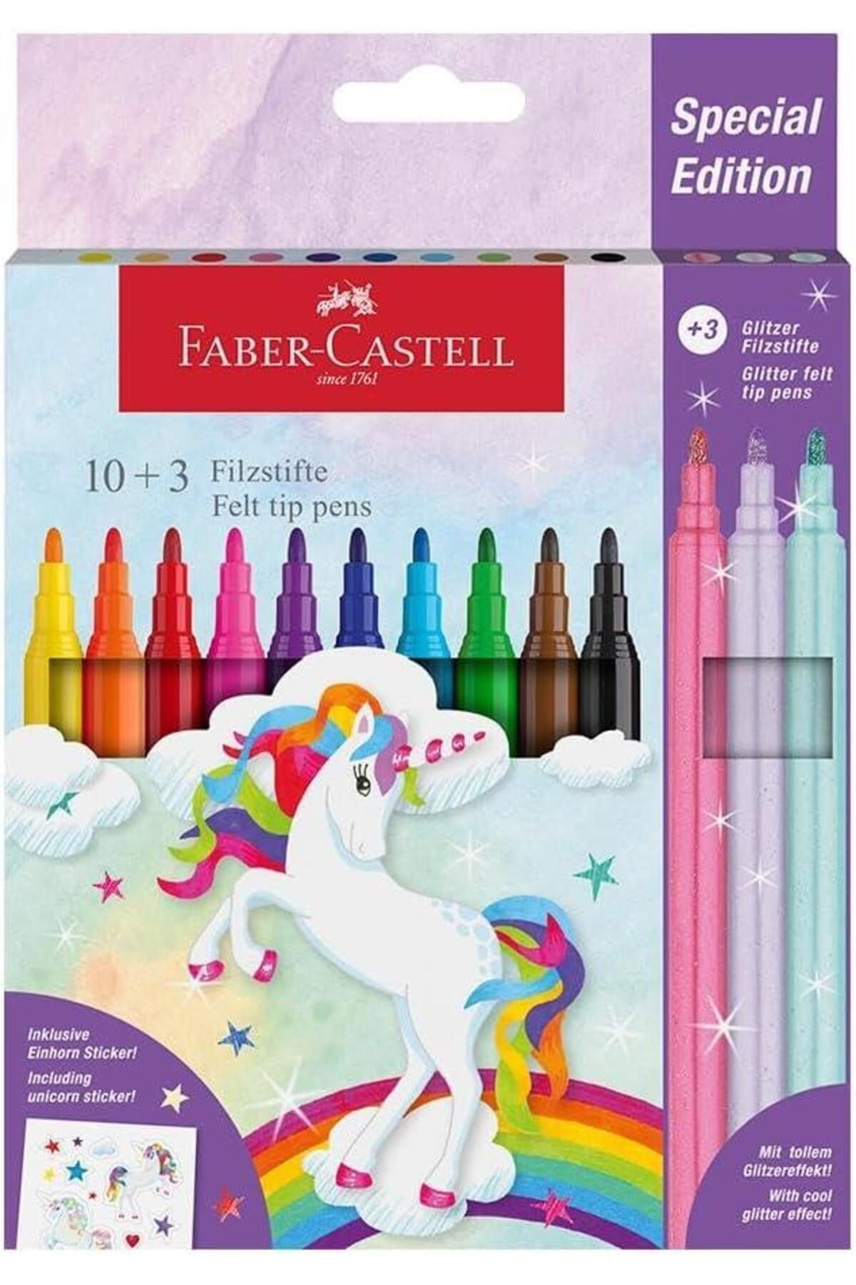 Unicorn keçeli kalem, sınırlı sayıda, 10 +3 renk, 3'ü özel parıltılı