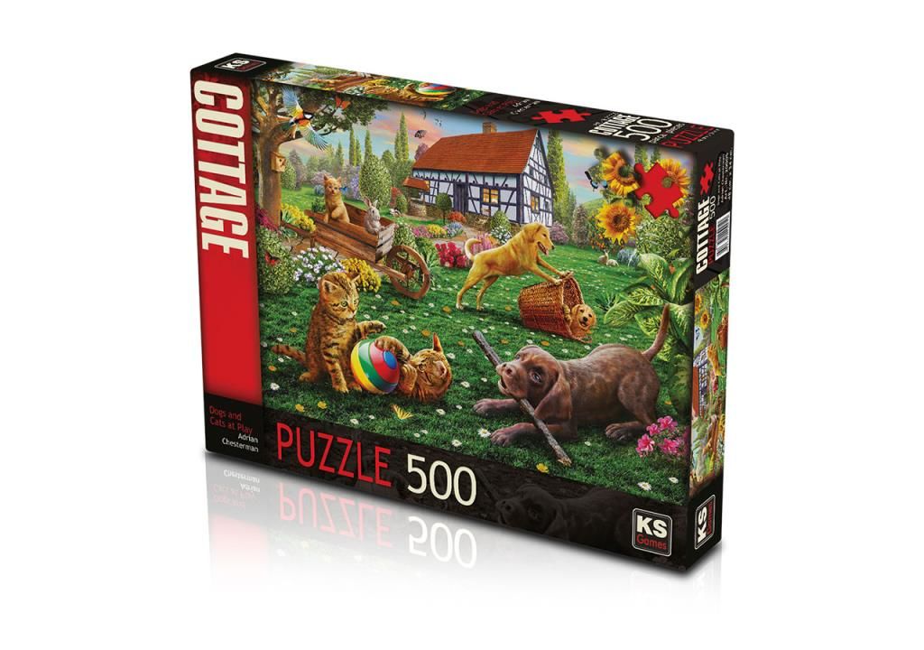 KS Games Dogs And Cats At Play 500 Parça Puzzle 20005