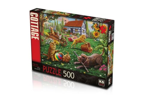 KS Games Dogs And Cats At Play 500 Parça Puzzle 20005