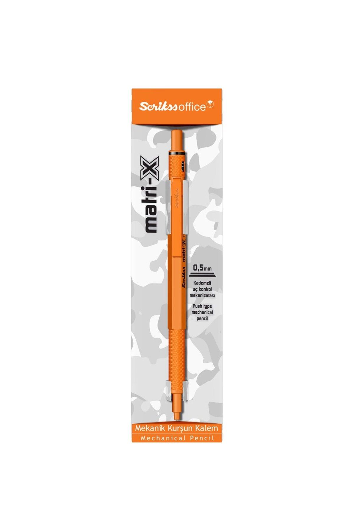 Matrix 0.5mm Mekanik Kurşun Kalem Turuncu - Şeffaf Kutu