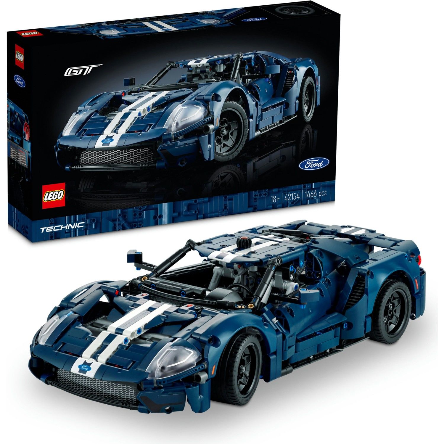 ® Technic 2022 Ford GT 42154 - Yetişkinler için Koleksiyonluk Model Yapım Seti (1466 Parça)