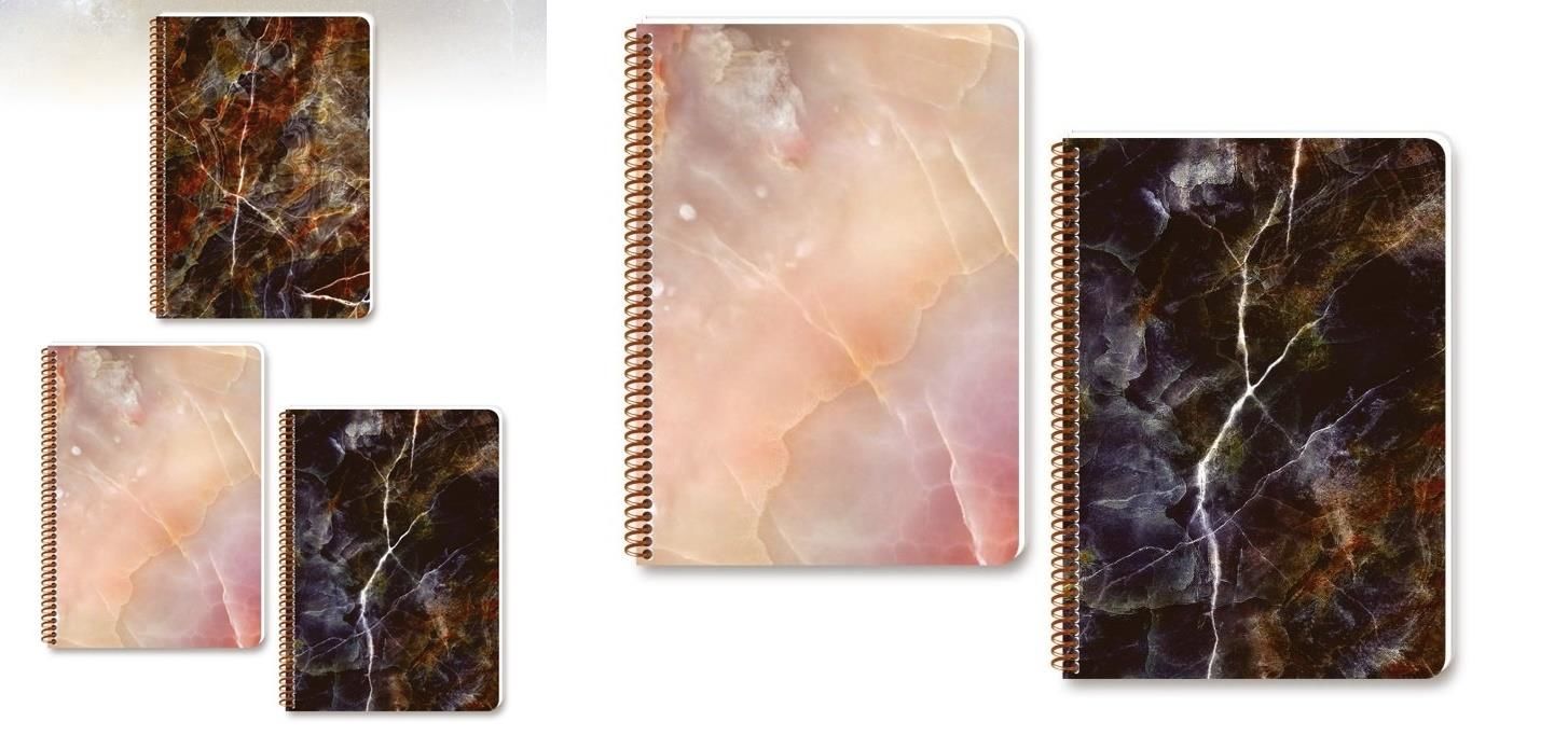 Keskin Color 60 Yaprak Onyx Plastik Kapak Spiralli Kareli-Çizgili Defter