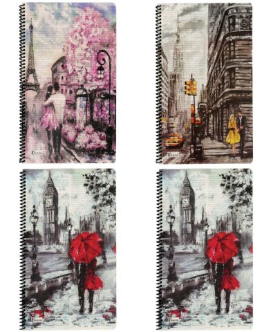 Keskin Color Street 80 Yaprak Kareli Plastik Kapak Defter