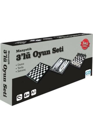 CA Games Manyetik 3'lü Oyun Seti (tavla - Satranç - Dama)