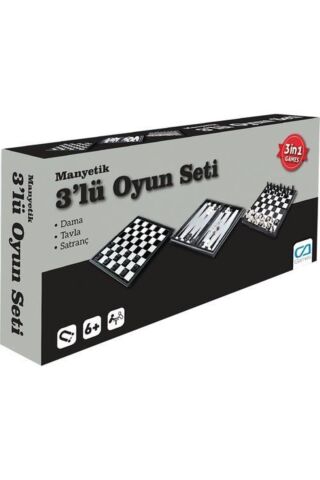 CA Games Manyetik 3'lü Oyun Seti (tavla - Satranç - Dama)