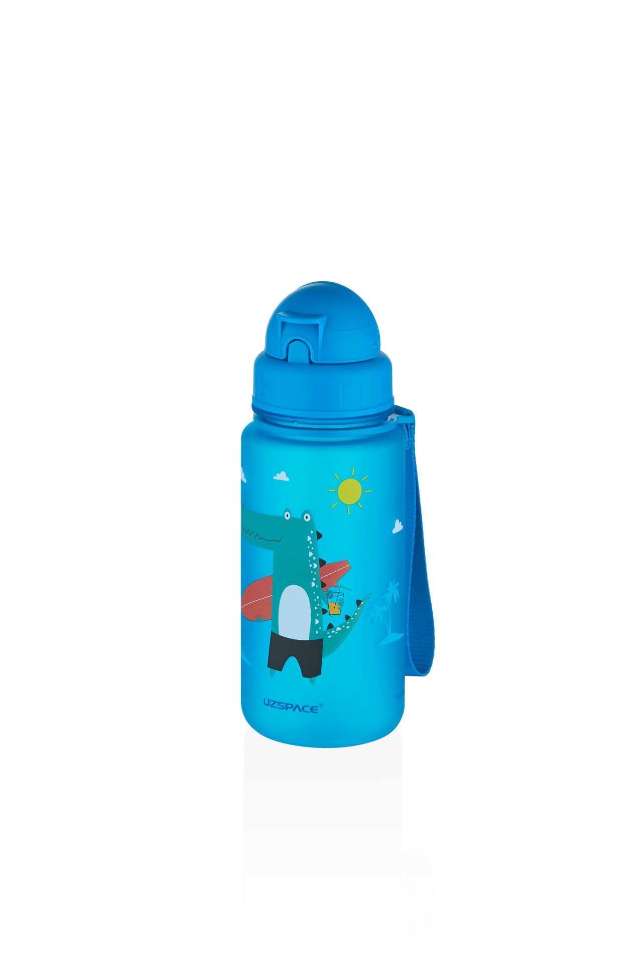 Uzspace 3024 400ml Mavi Desenli Yeni Seri Su Matarası