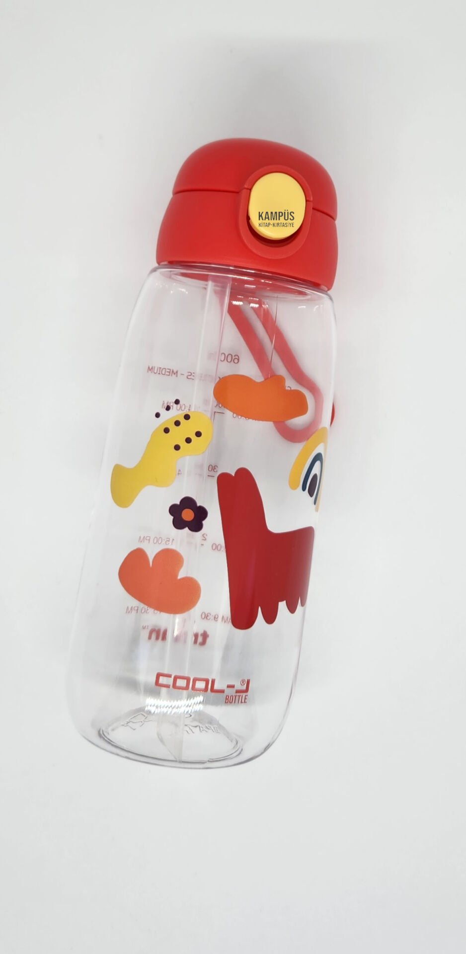 Gıpta Cool-J Medium 600ml Sarı-Kırmızı Kilitli Tritan K7550 Matara