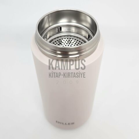 Diller 8992 420ml Pembe Süzgeçli Silikon Taşıma Kulplu Yeni Seri Çelik Termos