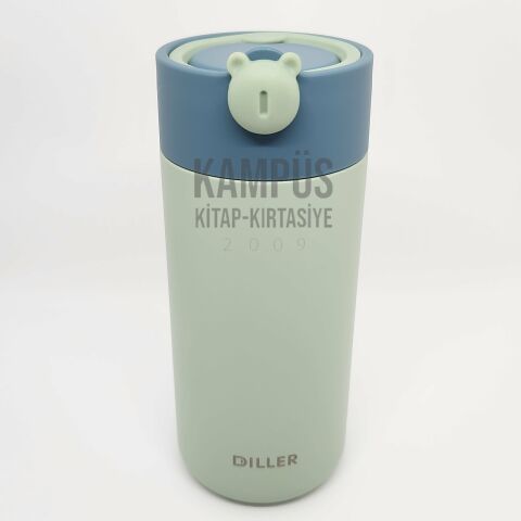 Diller 8992 420ml Yeşil Süzgeçli Silikon Taşıma Kulplu Yeni Seri Çelik Termos