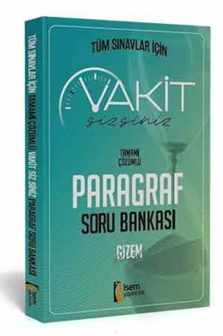 İsem Yayınları 2020 KPSS Tüm Sınavlar İçin Paragraf VakitSizsiniz Tamamı Çözümlü Soru Bankası
