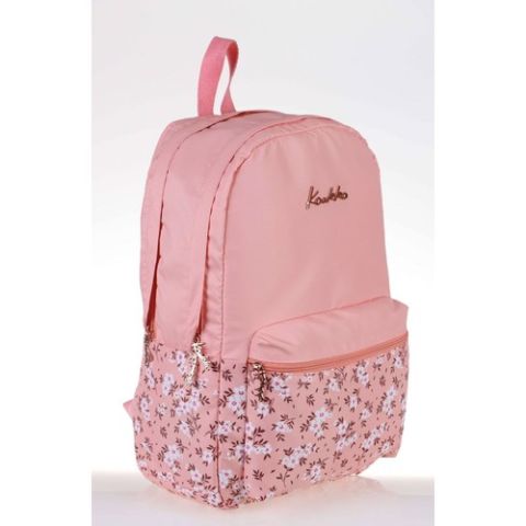 Kaukko Soft Floral Somon Çiçekli Okul ve Günlük Sırt Çantası