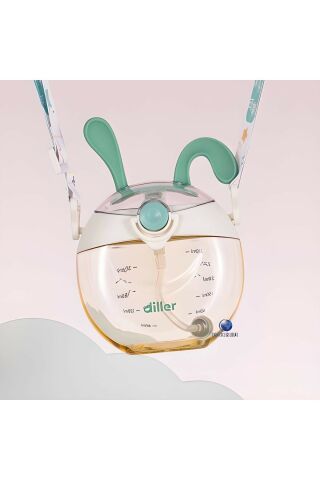 Diller T4012 330ml Beyaz Pipetli Boyun Askılı Tritan Su Matarası