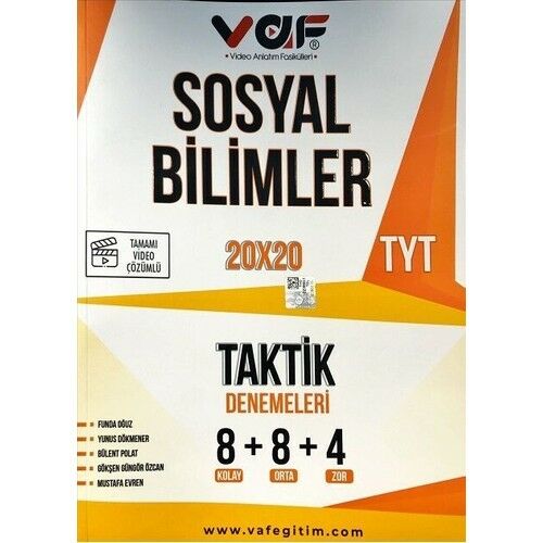 Vaf Yayınları TYT Sosyal Bilimler Taktik Bende 20 x 20 Denemeleri