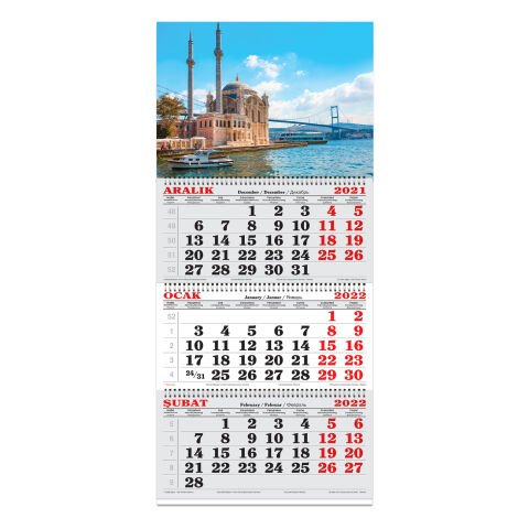 Keskin Color 3 Aylık Spiralli Denizci Takvim 2022 - İstanbul