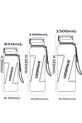 PİPETLİ 850ml Tritan Su Matarası