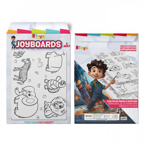 BToys Joyboards Eğleceli Hayvanlar, Çiftlik Dünyam, Vahşi Hayvanlar 3 Adet