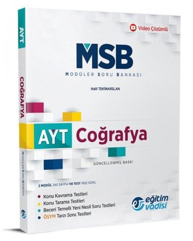 Eğitim Vadisi Yayınları AYT Coğrafya Modüler Soru Bankası