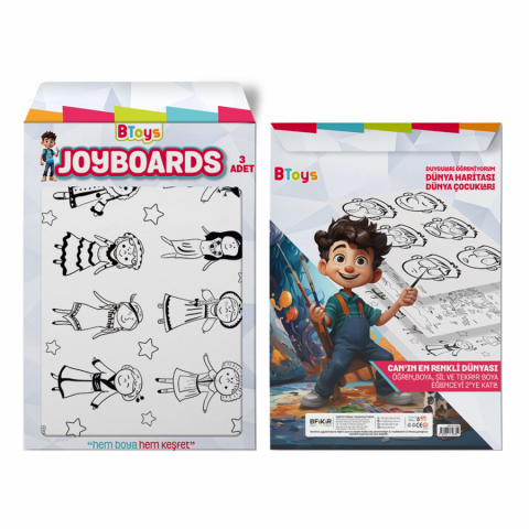 BToys Joyboards Duyguları Öğreniyorum, Dünya Haritası, Dünya Çocukları 3 Adet