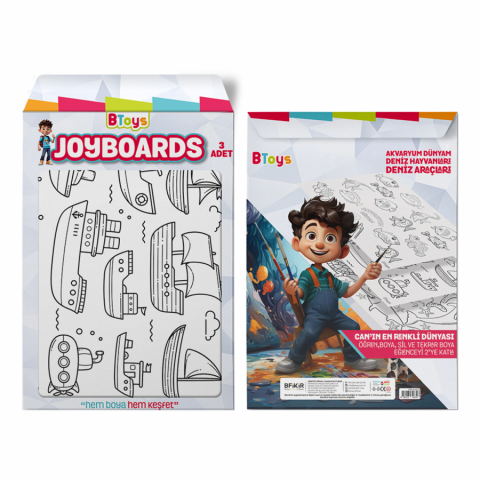 BToys Joyboards Akvaryum Dünyam, Deniz Hayvanları, Deniz Araçları 3 Adet