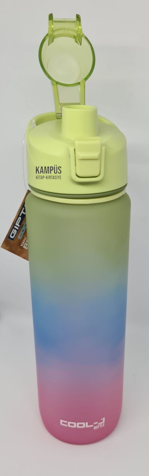Gıpta Cool-J Sporcu 1000ml Yeşil - Mavi - Pembe Üç Renk Tritan Matara