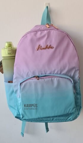 Kaukko Rainbow Vega K1557 Sırt Çantası  + Gıpta Cool-J 1000ml Yeşil-Mavi-Pembe Matara Seti