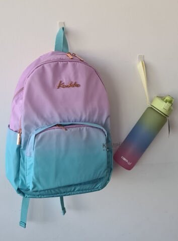 Kaukko Rainbow Vega K1557 Sırt Çantası  + Gıpta Cool-J 1000ml Yeşil-Mavi-Pembe Matara Seti