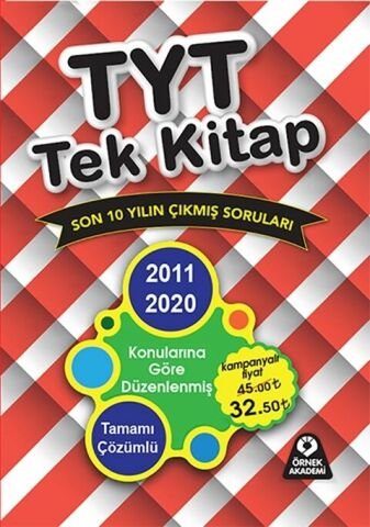 Örnek Akademi TYT Tek Kitap Son 10 Yılın Çıkmış Soruları