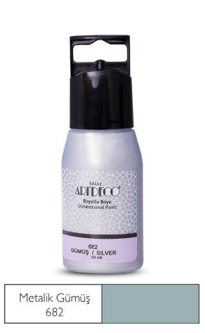 Artdeco Metalik Boyutlu Boya 60ml Gümüş 682