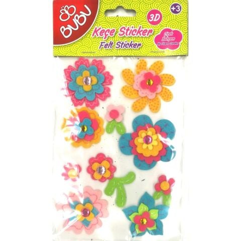 Bu-Bu Keçe Sticker Çiçekli Bahçem STS010(ST0033)