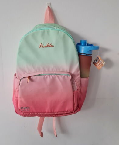 Kaukko Rainbow Venüs K1562 Sırt Çantası  + Gıpta Cool-J 1000ml Mavi-Kırmızı-Sarı Matara Seti