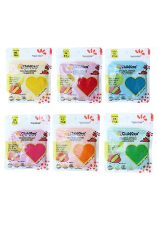 Doğal Oyun Hamuru - 6lı 6x125 Gr Vakumlu Kartuş Paket - (ecopack-refill)