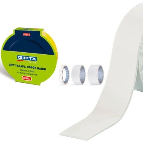 Gıpta Çift Taraflı Köpük Bant 25mmx3mt F2643