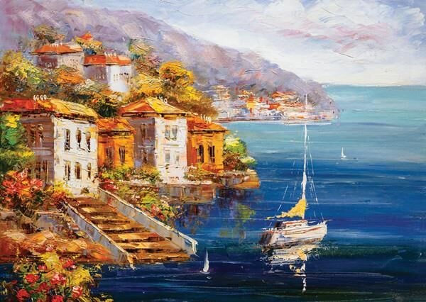 Keskin Color 48x68cm Sahilde Yelkenli 1000 Parça Puzzle