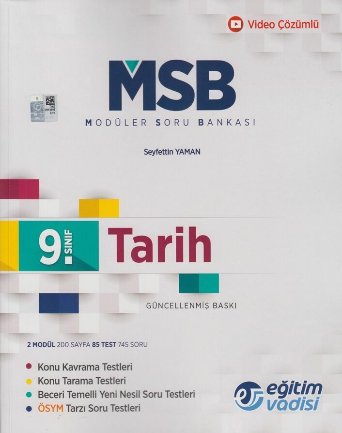 Eğitim Vadisi Yayınları 9. Sınıf Tarih Güncel MSB Modüler Soru Bankası