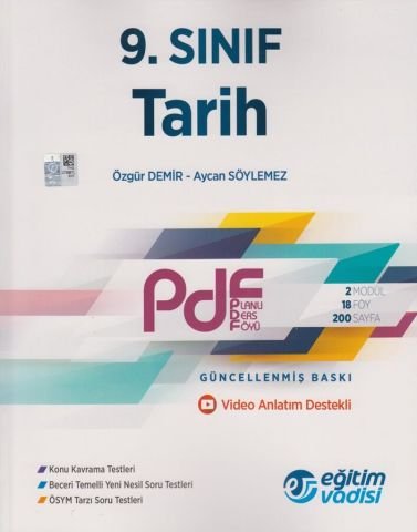 Eğitim Vadisi Yayınları 9. Sınıf Tarih Güncel PDF Planlı Ders Föyü