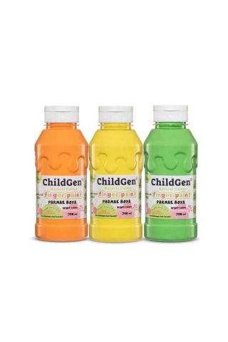 Naturel Colors - Parmak Boyası Canlı Pastel Renkler 3'lü Set 350ml Yeşil-turuncu-sarı