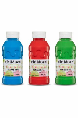 Süper Yıkanabilir 3'lü Parmak Boya Seti (3X350ML) (MAVİ-YEŞİL-KIRMIZI)