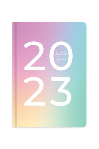 2023 A5 Ciltli Sert Kapak Haftalık Ajanda - Gökkuşağı