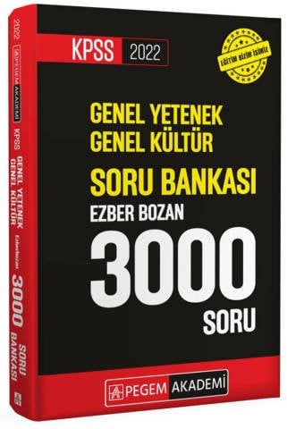 Pegem Akademi 2022 KPSS Genel Yetenek Genel Kültür Ezberbozan 3000 Soru Bankası