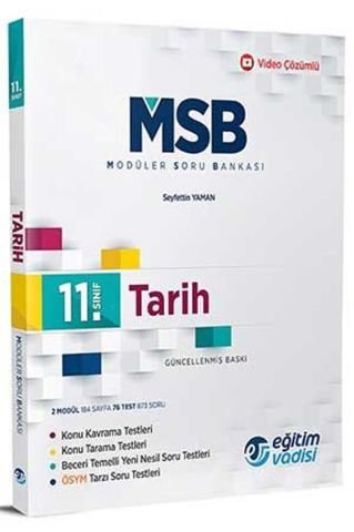 Eğitim Vadisi Yayınları 11. Sınıf Tarih Güncel MSB Modüler Soru Bankası