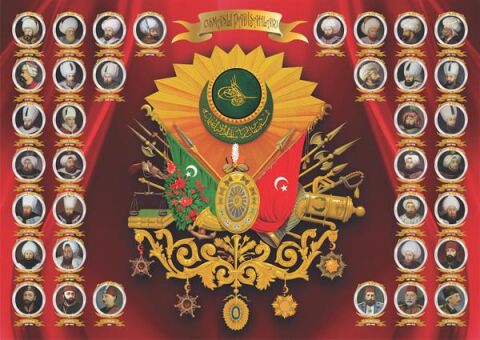 Keskin Color 48x68cm Osmanlı Arması Ve Padişahları 1000 Parça Puzzle