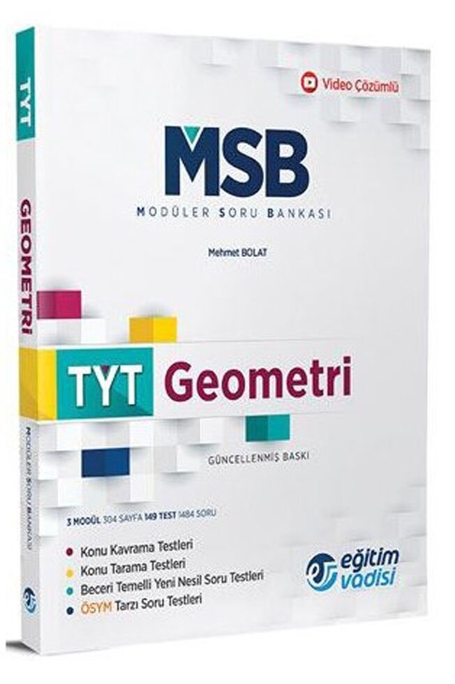 Eğitim Vadisi Yayınları TYT Geometri Güncel MSB Modüler Soru Bankası