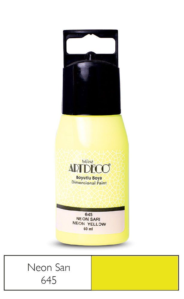 Artdeco Neon Boyutlu Boya 60ml Neon Sarı 645