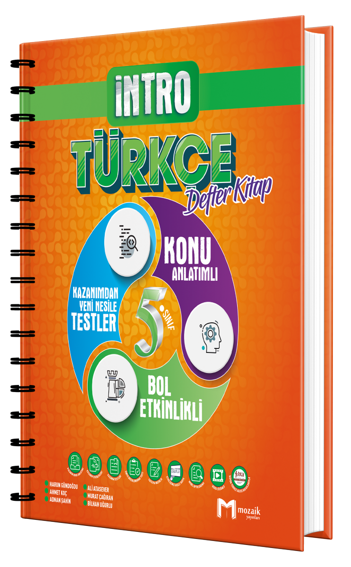 Mozaik Yayınları 5. Sınıf Türkçe Intro Defter Kitap
