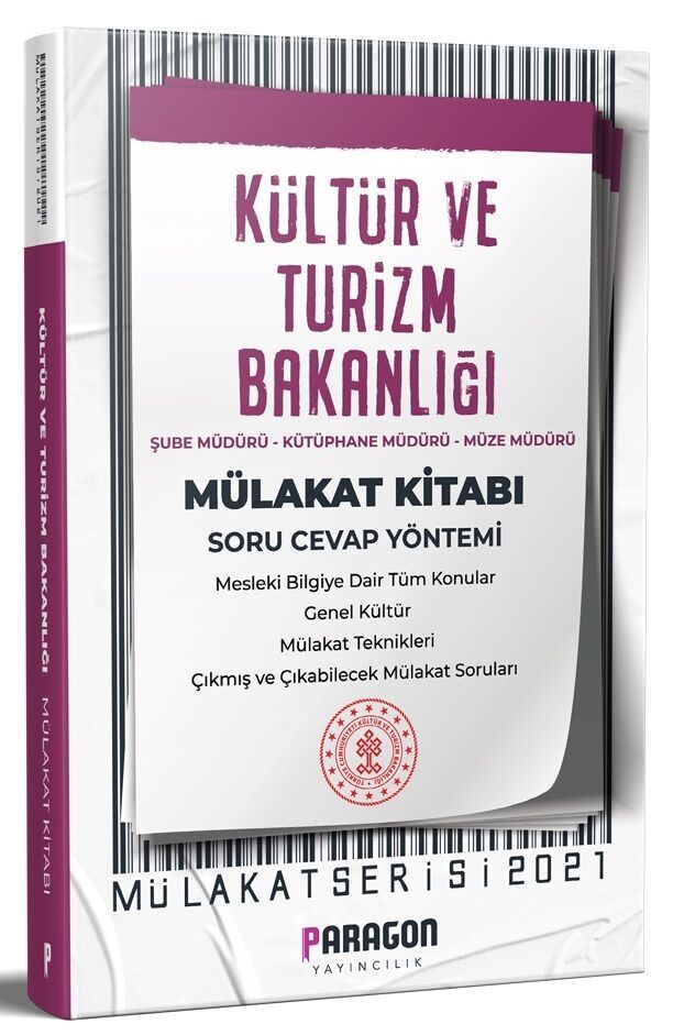 Paragon Yayıncılık 2021 Kültür ve Turizm Bakanlığı Çıkmış Sorularla Mülakat Kitabı