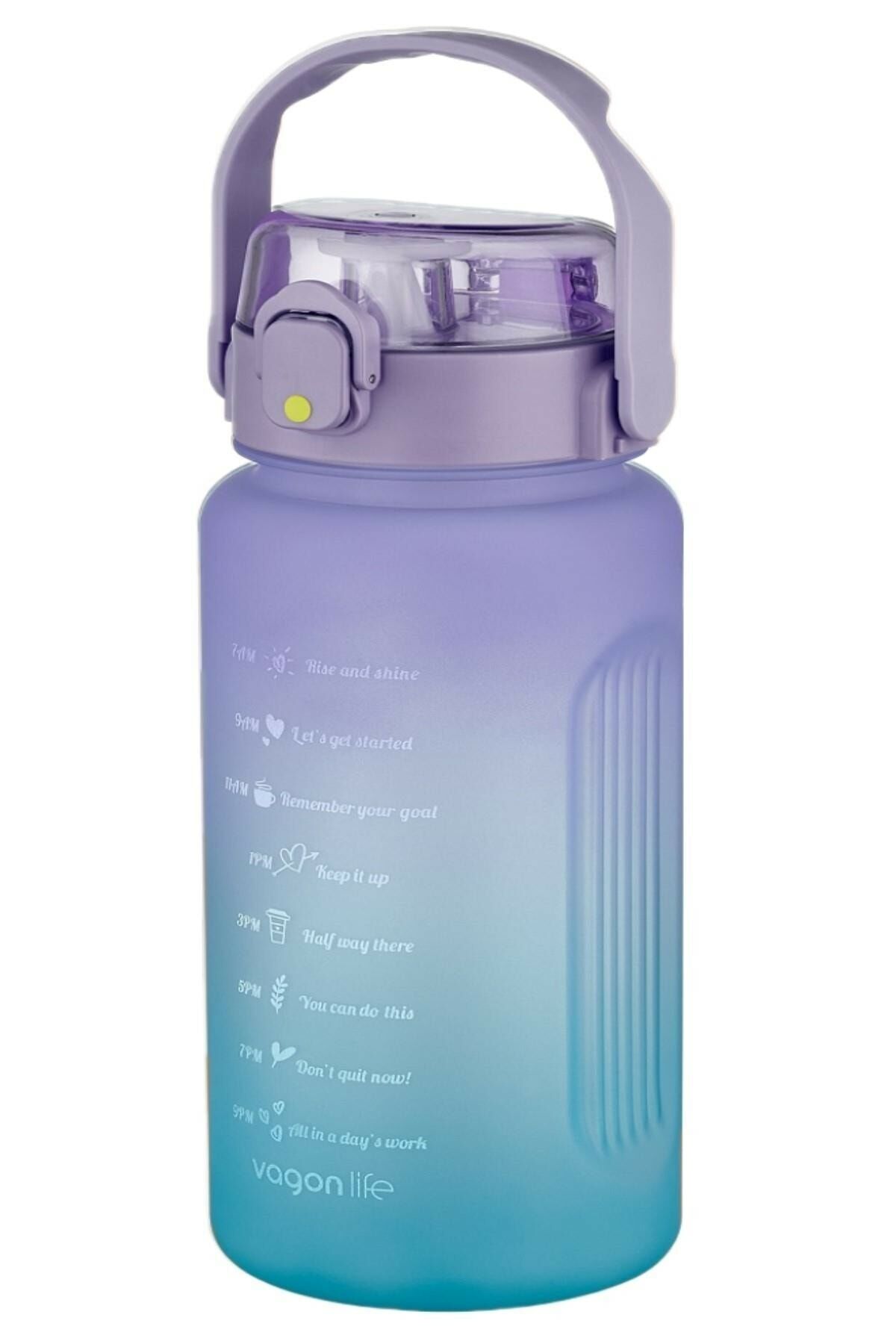 Vagonlife 2213 1500ml Pipetli/pipetsiz Kullanım Çift Renk Softtouch Motivasyon Matarası